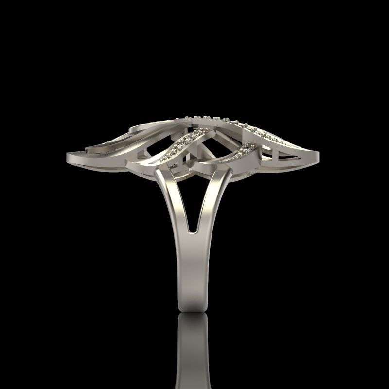 Women Diamond ring design 3dm stl 3D print model 3D print model_2