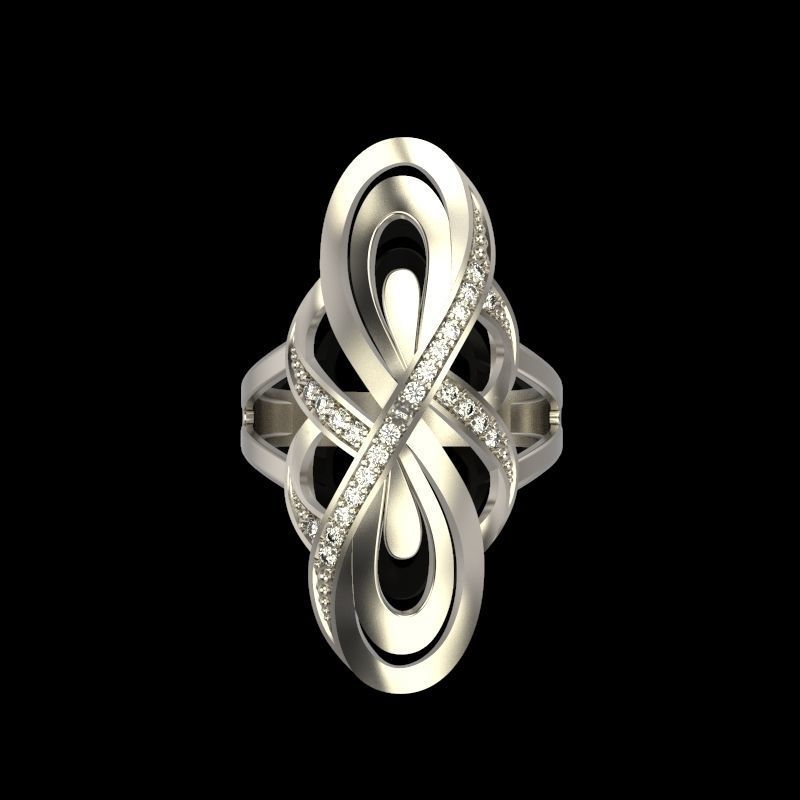 Women Diamond ring design 3dm stl 3D print model 3D print model_3