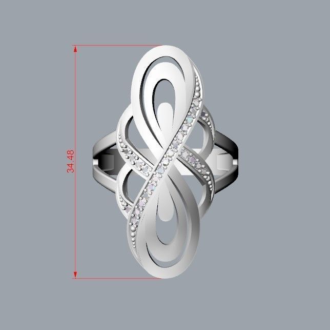 Women Diamond ring design 3dm stl 3D print model 3D print model_16