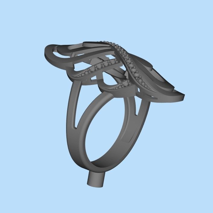 Women Diamond ring design 3dm stl 3D print model 3D print model_21