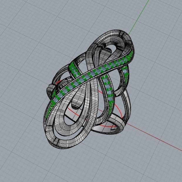 Women Diamond ring design 3dm stl 3D print model 3D print model_18