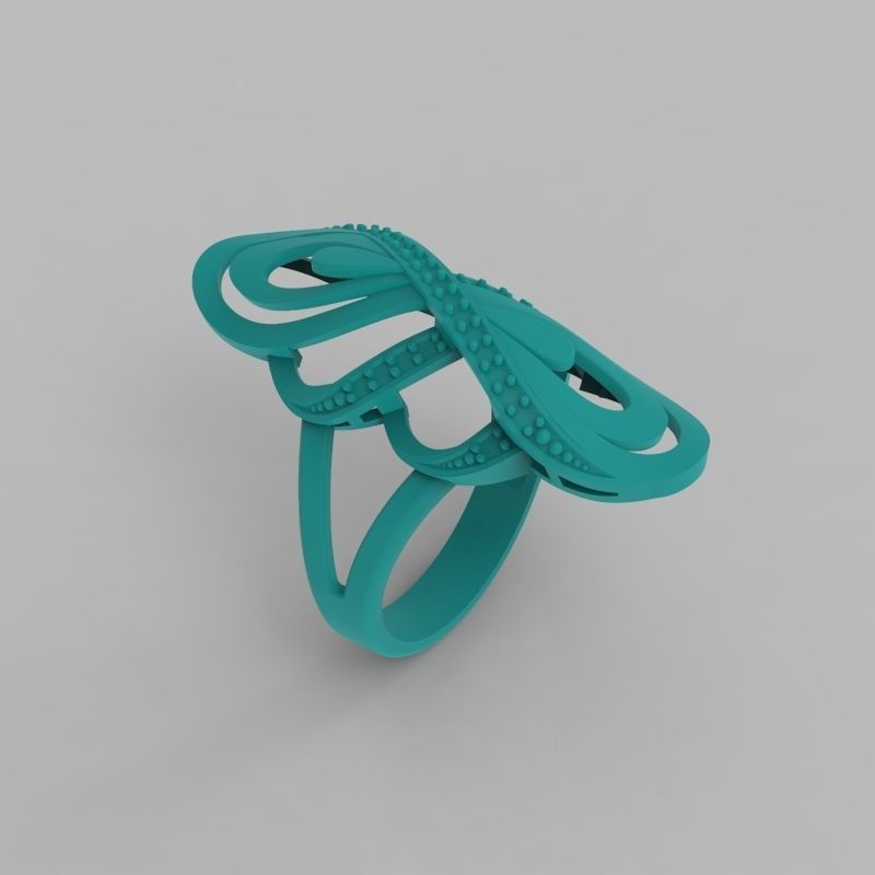 Women Diamond ring design 3dm stl 3D print model 3D print model_8