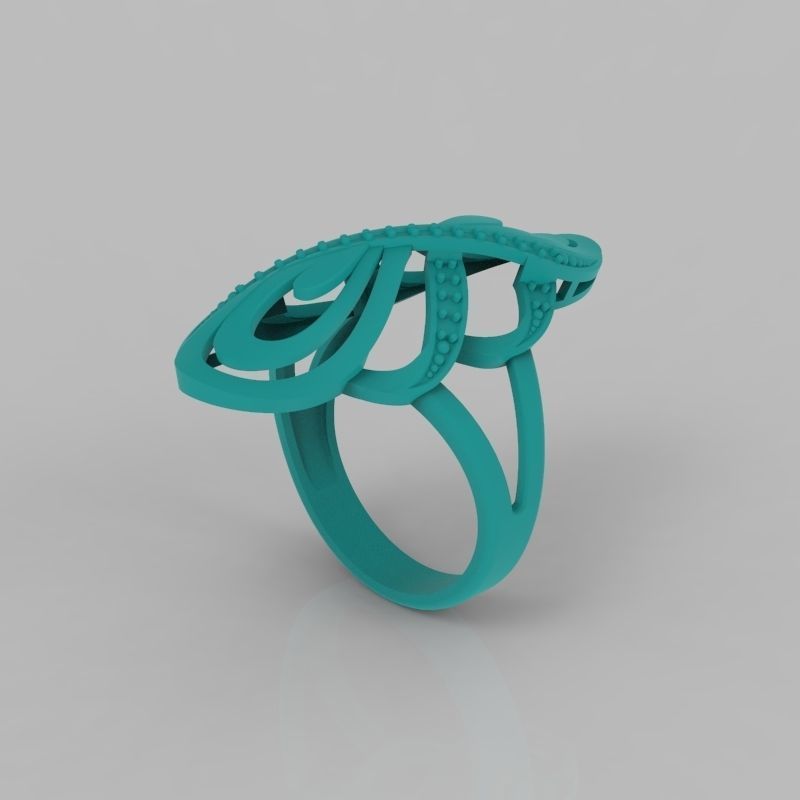Women Diamond ring design 3dm stl 3D print model 3D print model_10