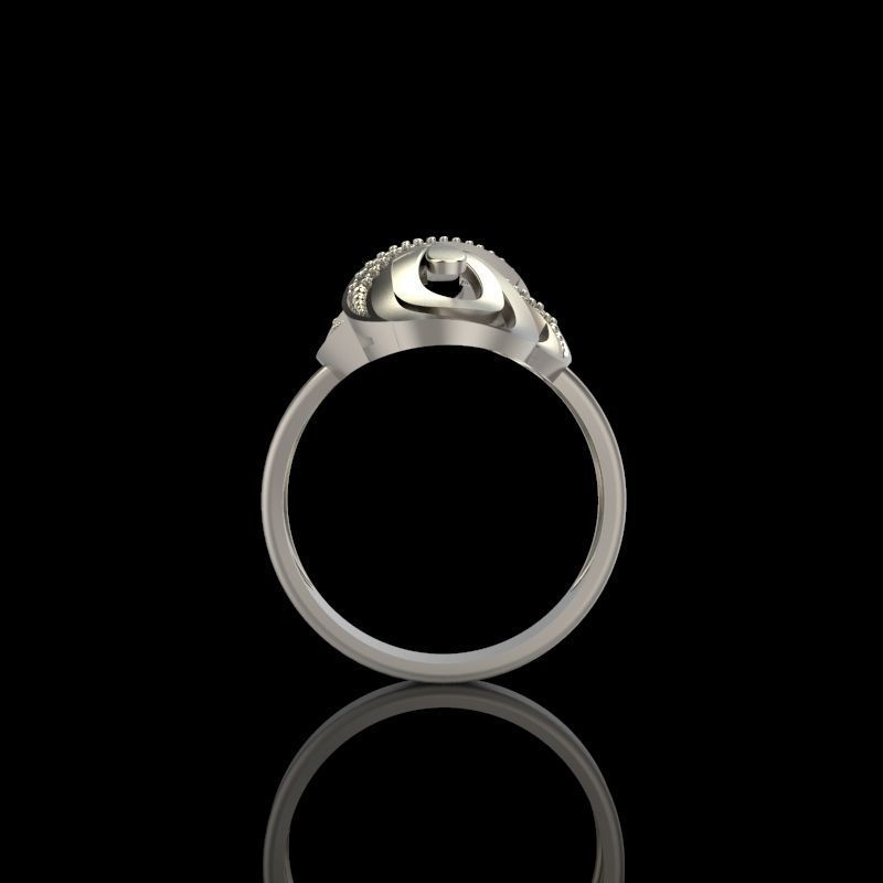 Women Diamond ring design 3dm stl 3D print model 3D print model_5