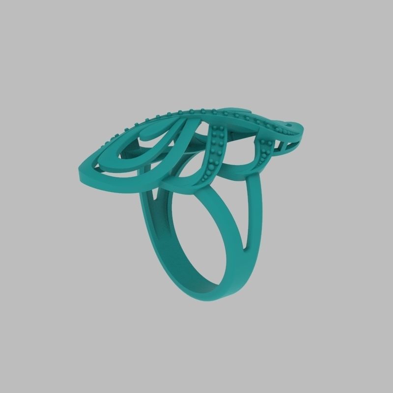 Women Diamond ring design 3dm stl 3D print model 3D print model_12