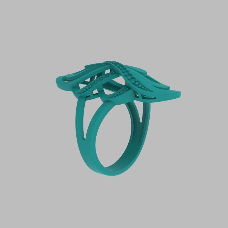 Women Diamond ring design 3dm stl 3D print model 3D print model_14