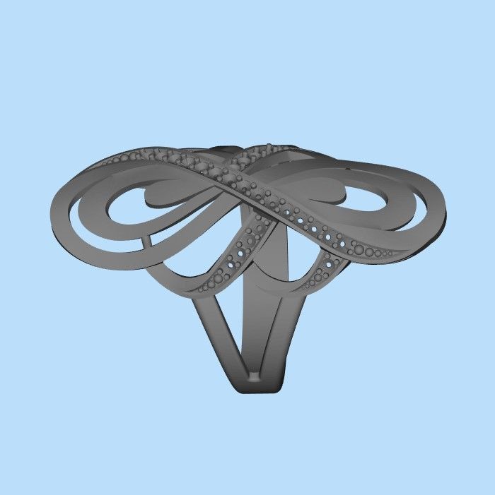 Women Diamond ring design 3dm stl 3D print model 3D print model_23