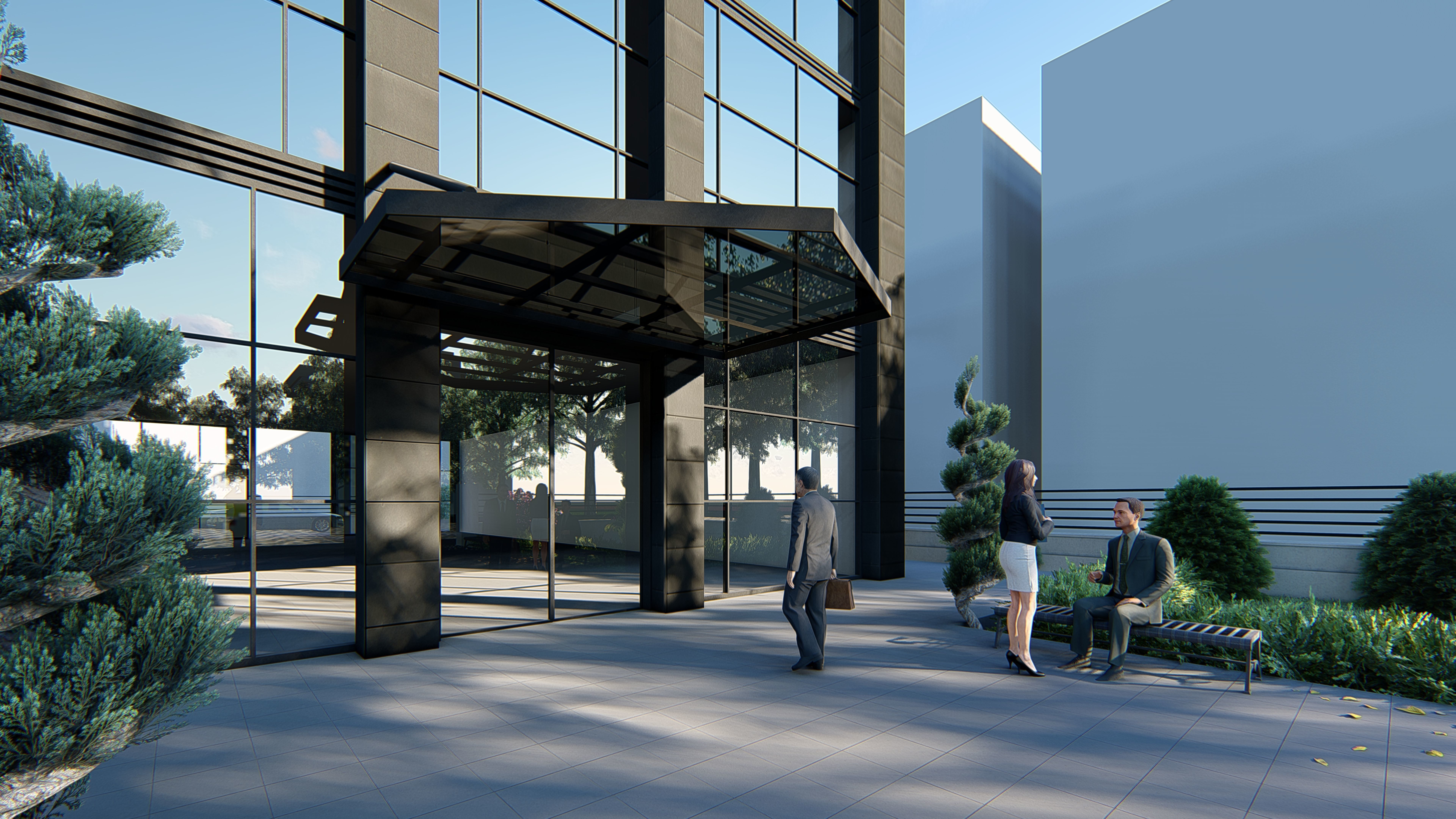 Office Facade Design-Lumion 3D model_2