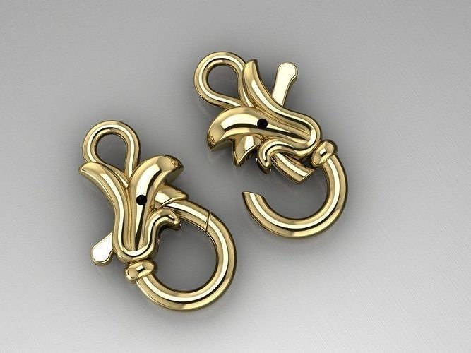 Lock Lock two gold plated hooks 3D print model
