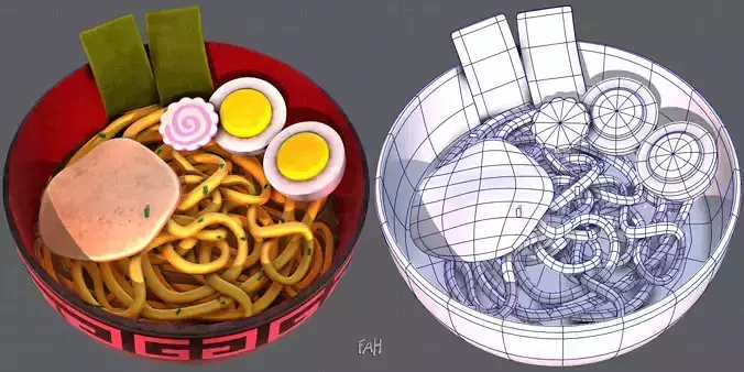 Ramen V01 Low-poly 3D model