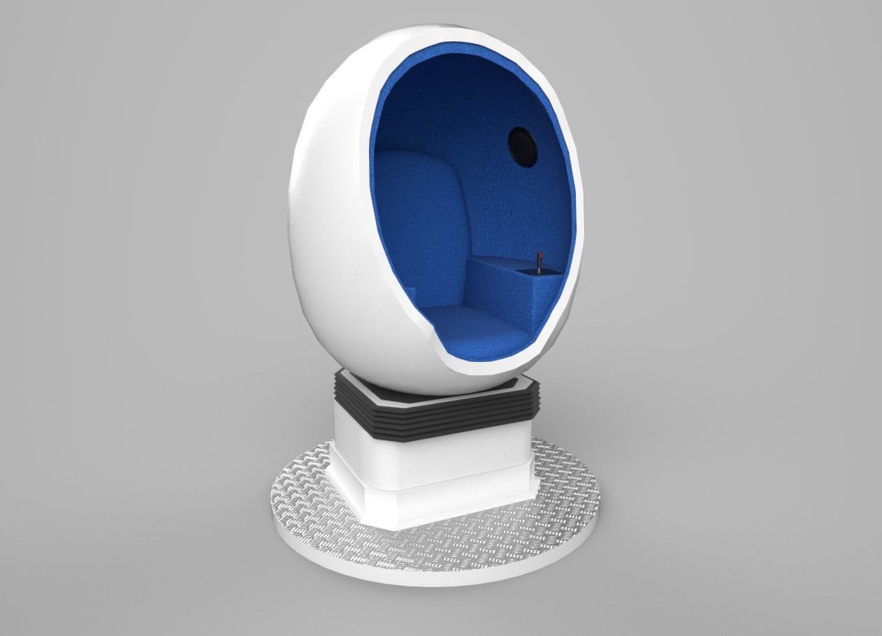 VR egg cinema 9D Low-poly 3D model_1