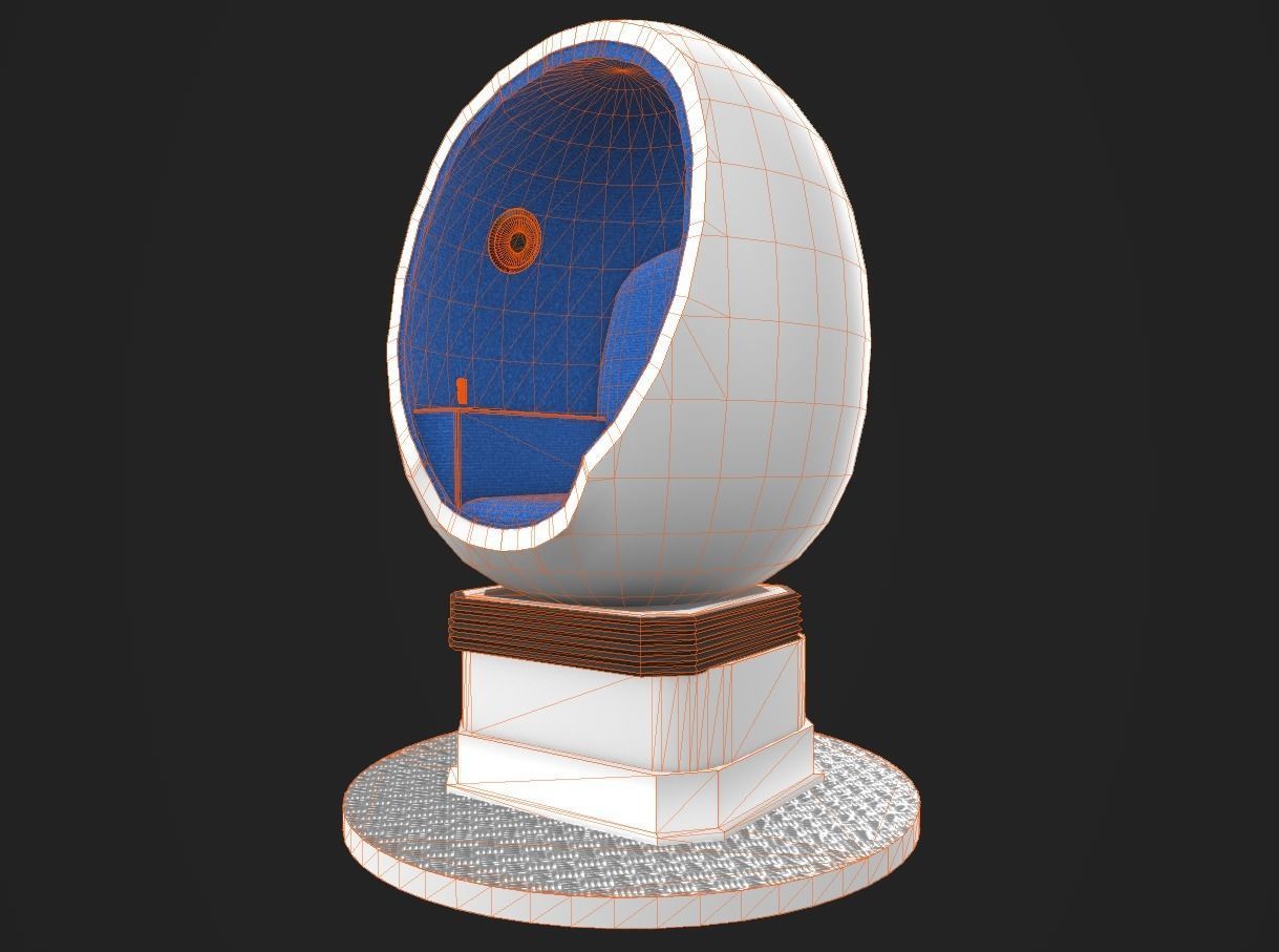 VR egg cinema 9D Low-poly 3D model_6