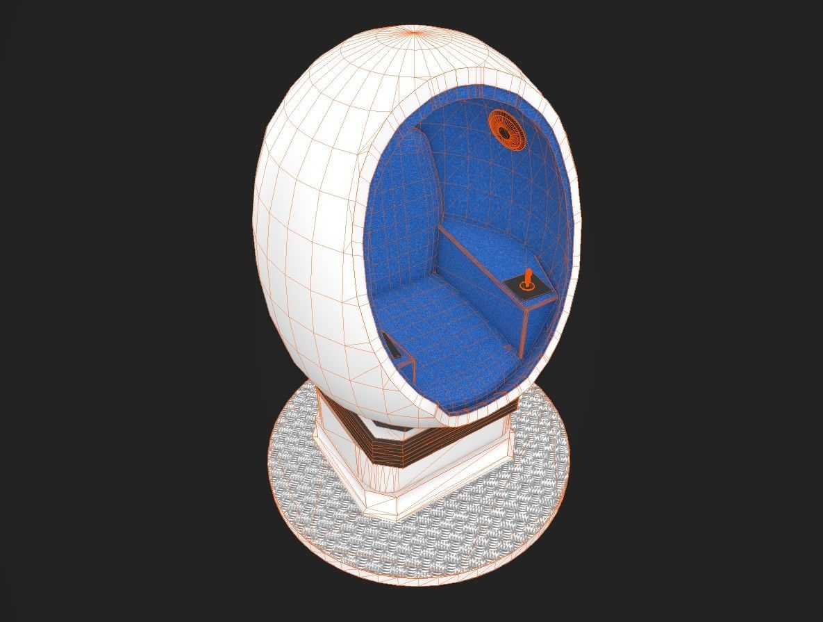 VR egg cinema 9D Low-poly 3D model_4