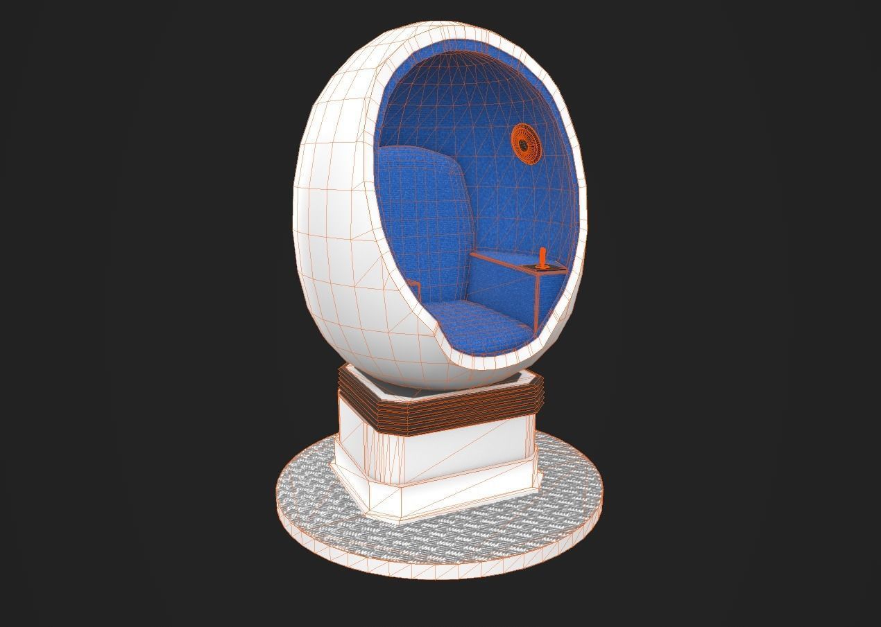 VR egg cinema 9D Low-poly 3D model_2