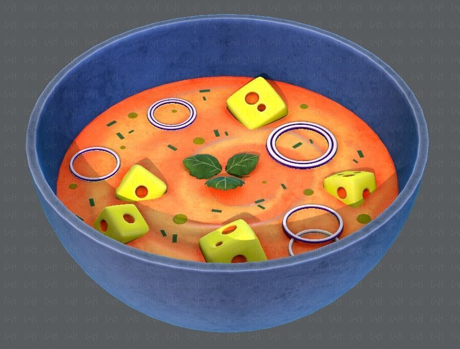 Soup V01 Low-poly 3D model_7