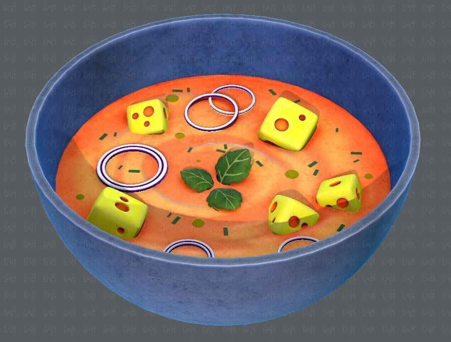 Soup V01 Low-poly 3D model_2