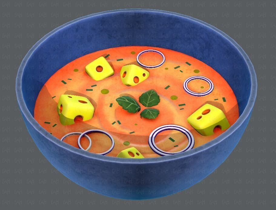 Soup V01 Low-poly 3D model_5