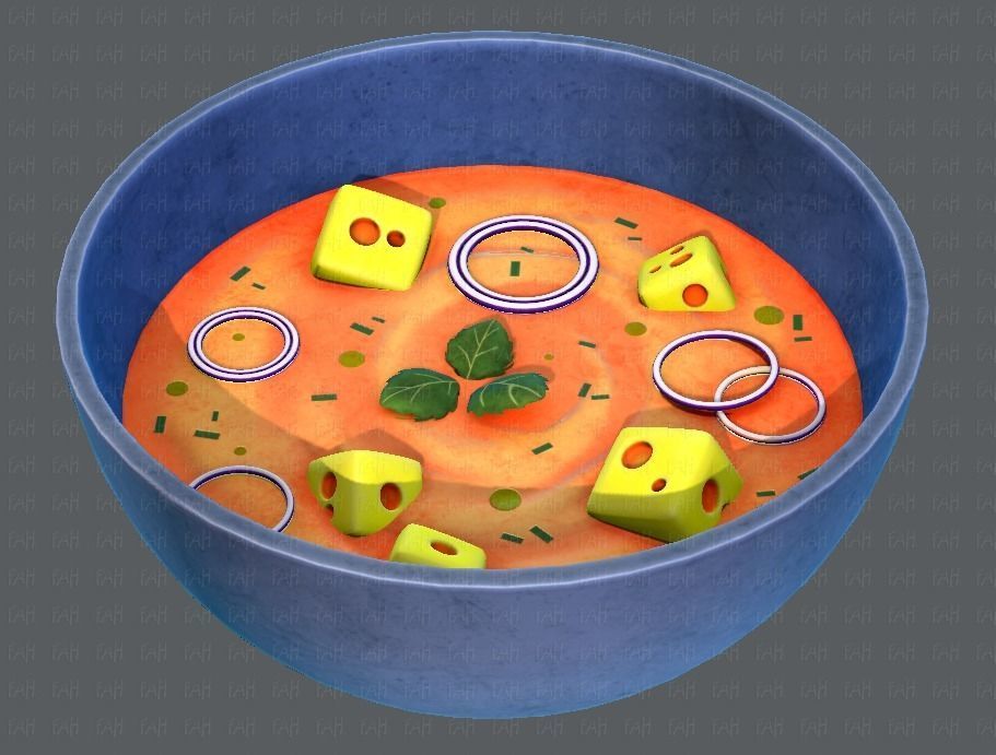 Soup V01 Low-poly 3D model_8