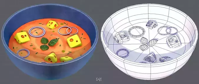 Soup V01 Low-poly 3D model