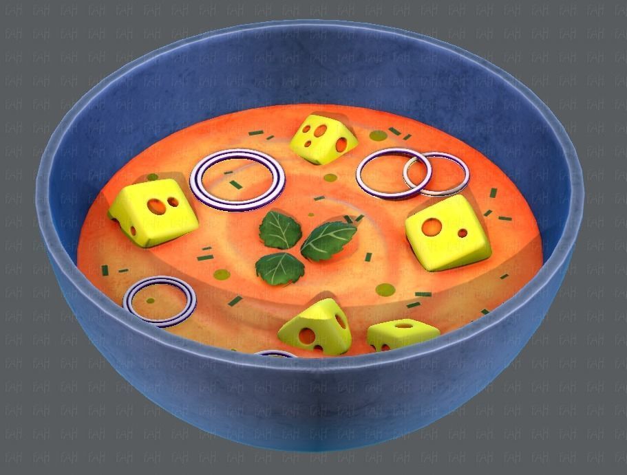 Soup V01 Low-poly 3D model_1