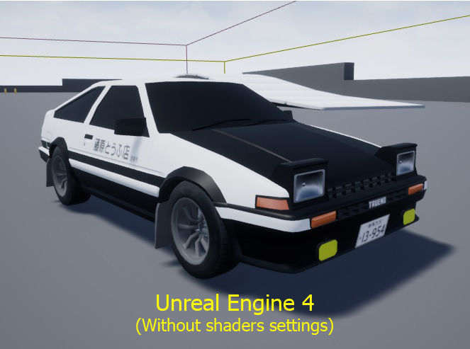 Toyota Corolla GT AE86 Initial D Low-poly 3D model_14