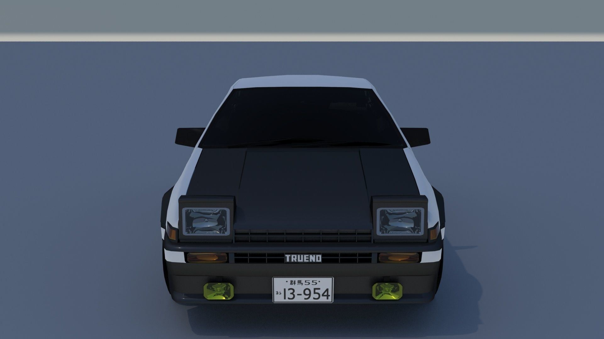 Toyota Corolla GT AE86 Initial D Low-poly 3D model_4