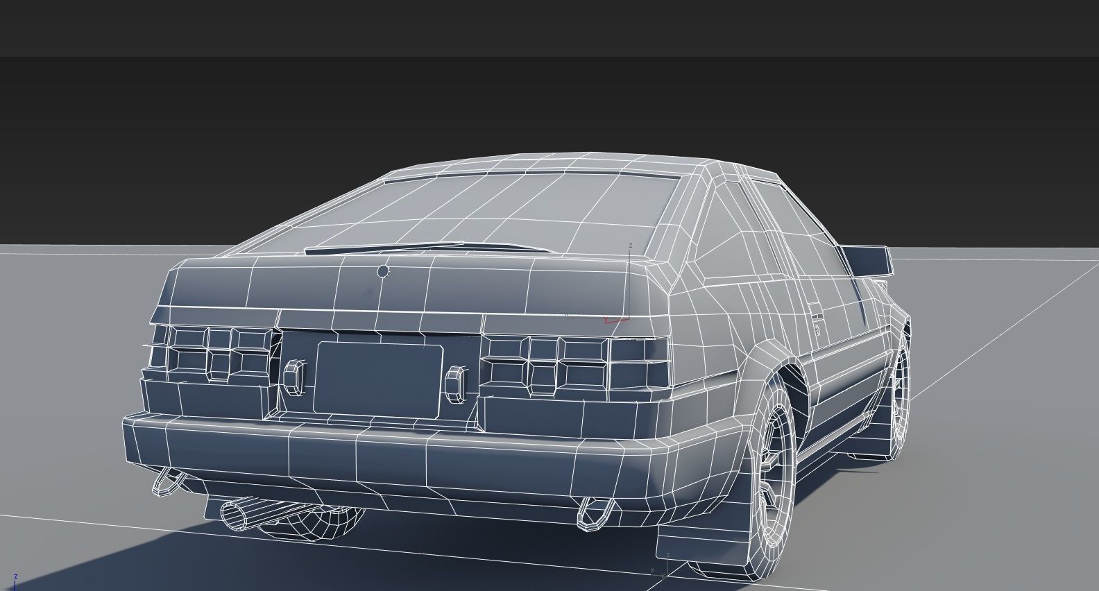 Toyota Corolla GT AE86 Initial D Low-poly 3D model_13