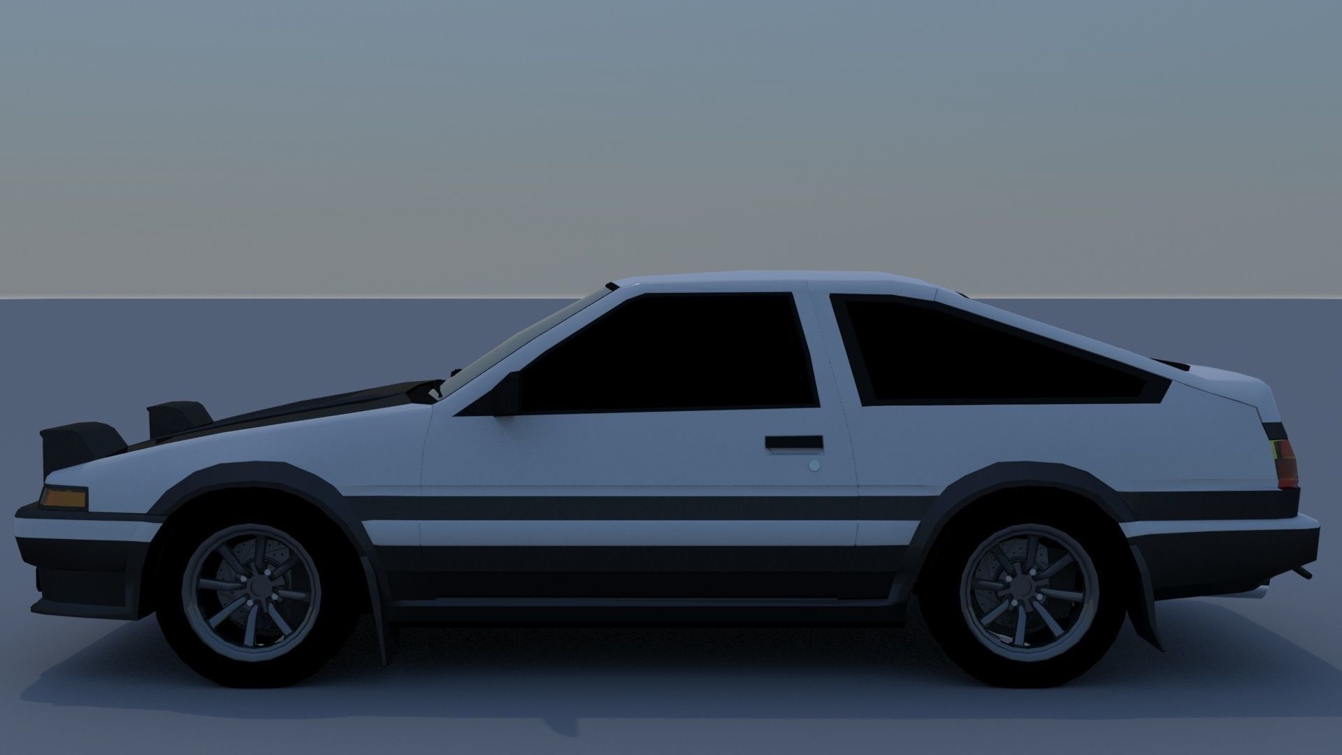 Toyota Corolla GT AE86 Initial D Low-poly 3D model_5