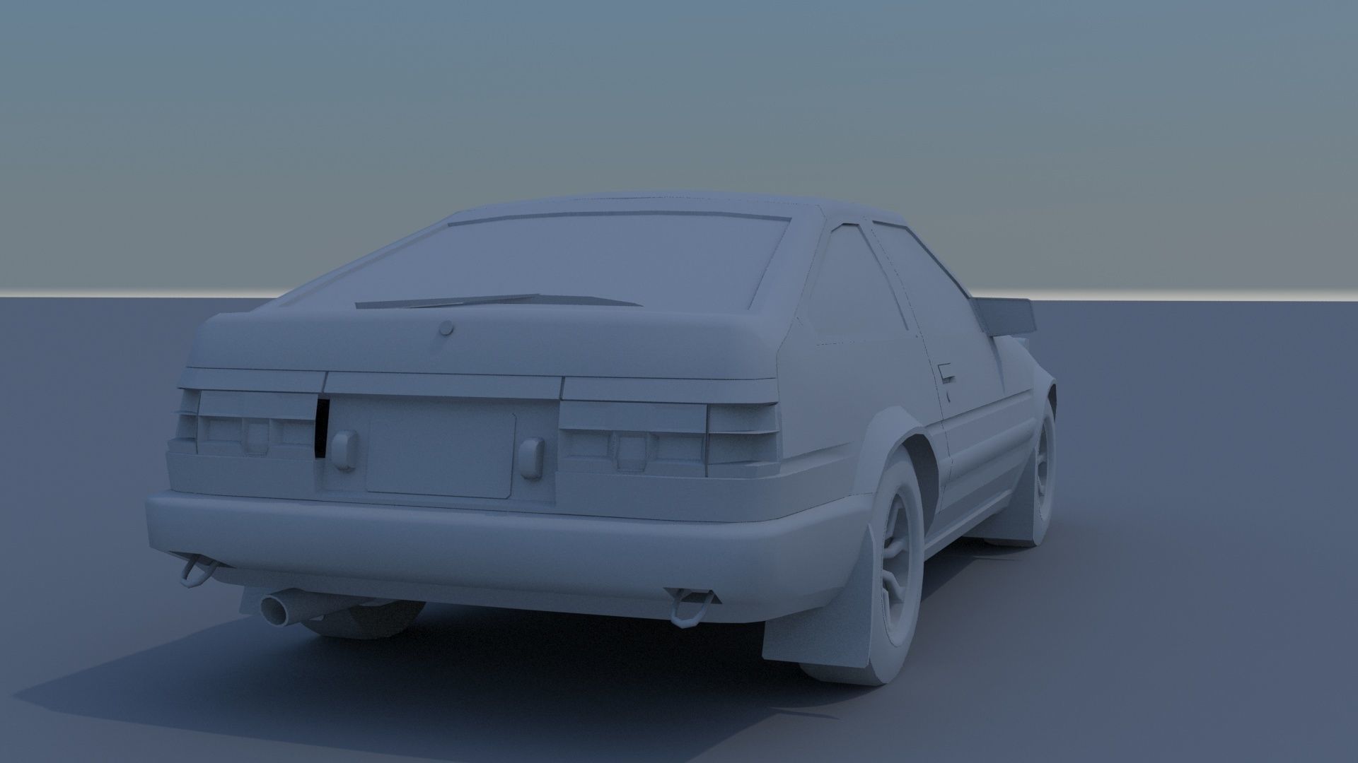 Toyota Corolla GT AE86 Initial D Low-poly 3D model_12