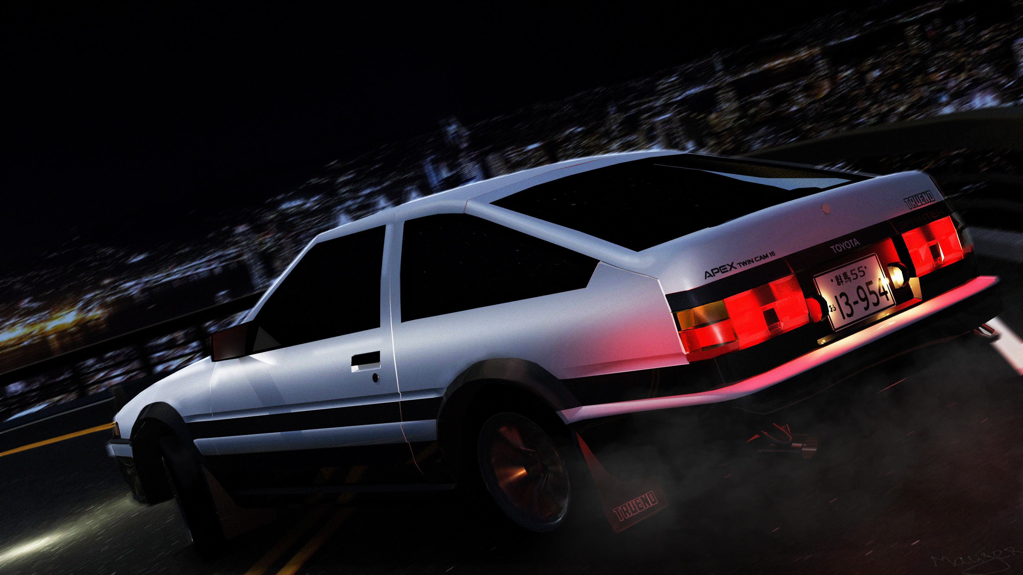 Toyota Corolla GT AE86 Initial D Low-poly 3D model_1
