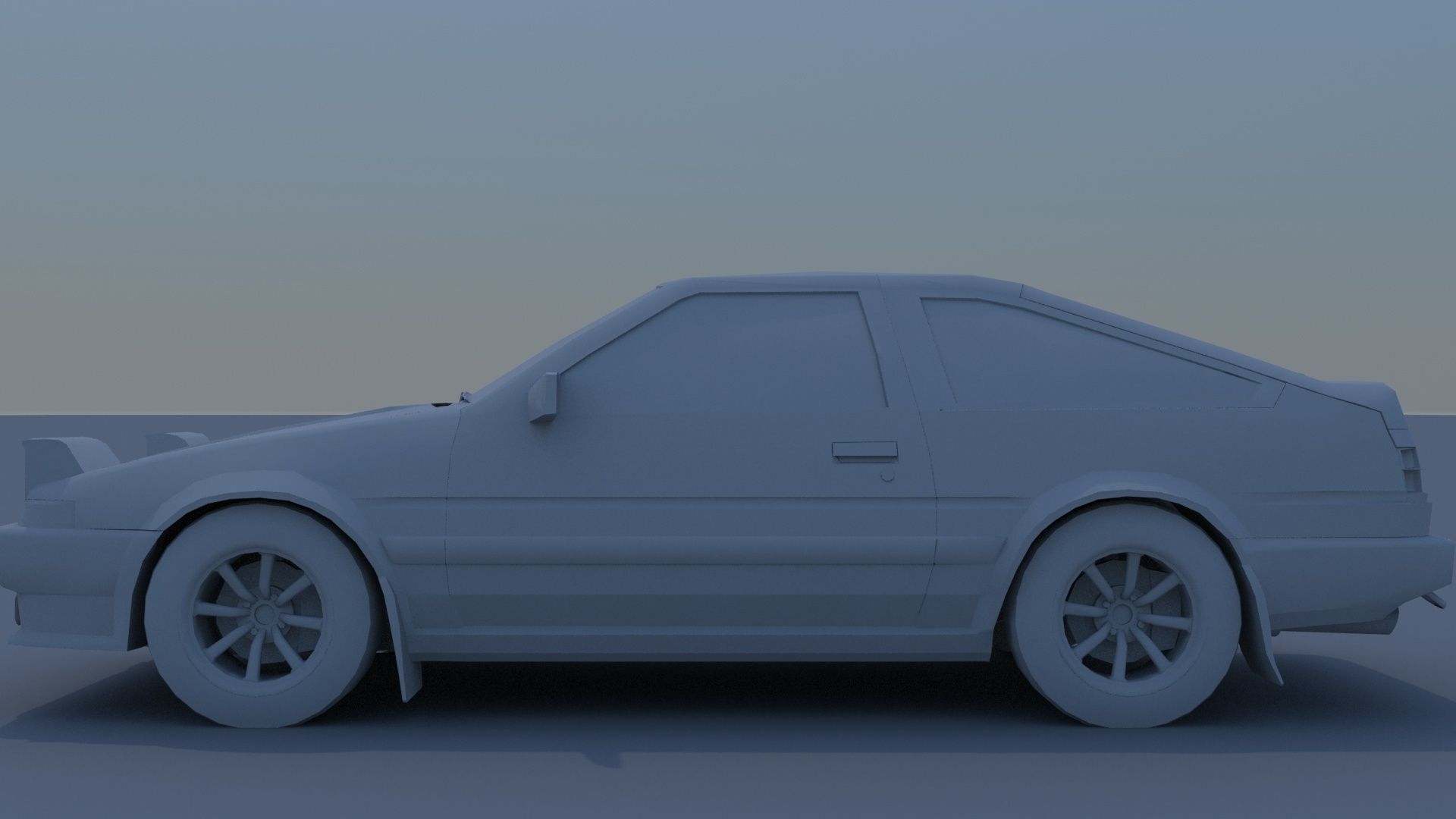 Toyota Corolla GT AE86 Initial D Low-poly 3D model_10