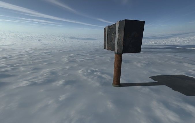 Hammer in sky Low-poly 3D model