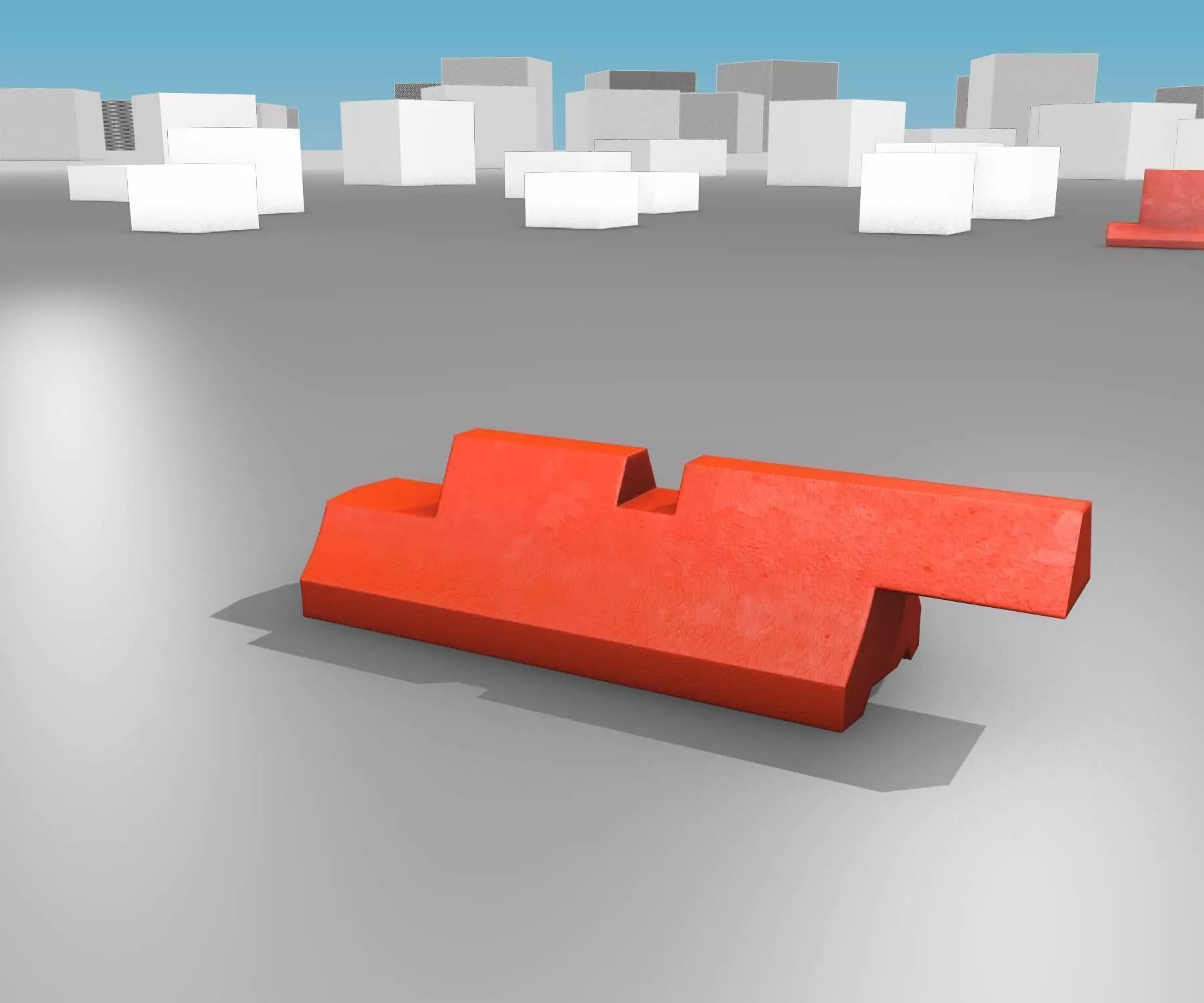 White and Red Road Traffic Barrier - Part 2 - Low-poly 3D model