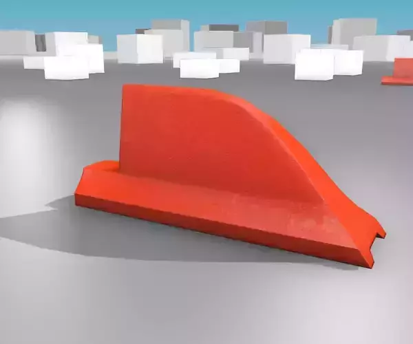 White and Red Road Traffic Barrier - Part 3 - Low-poly 3D model