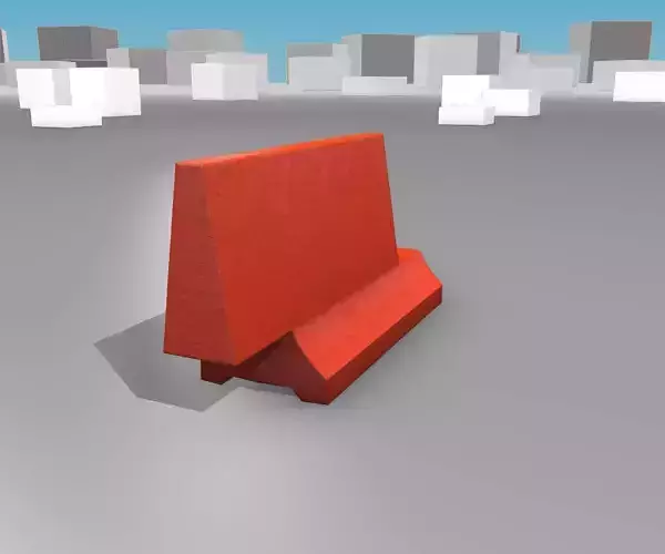White and Red Road Traffic Barrier - Part 4 - Low-poly 3D model