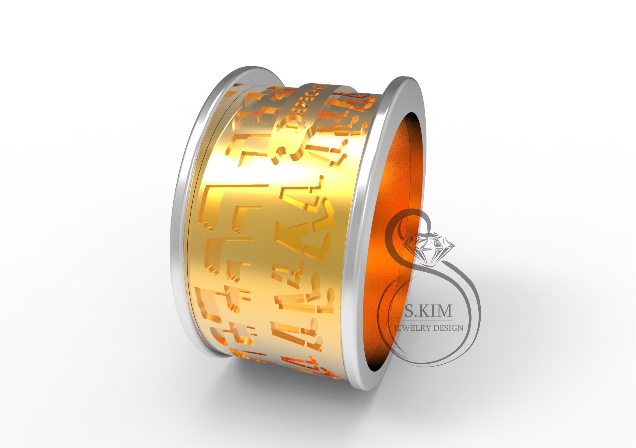 Depeche mode 2 rings  through holes and dints 3D print model_2