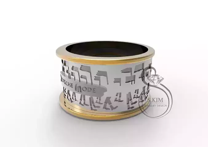 Depeche mode 2 rings  through holes and dints 3D print model