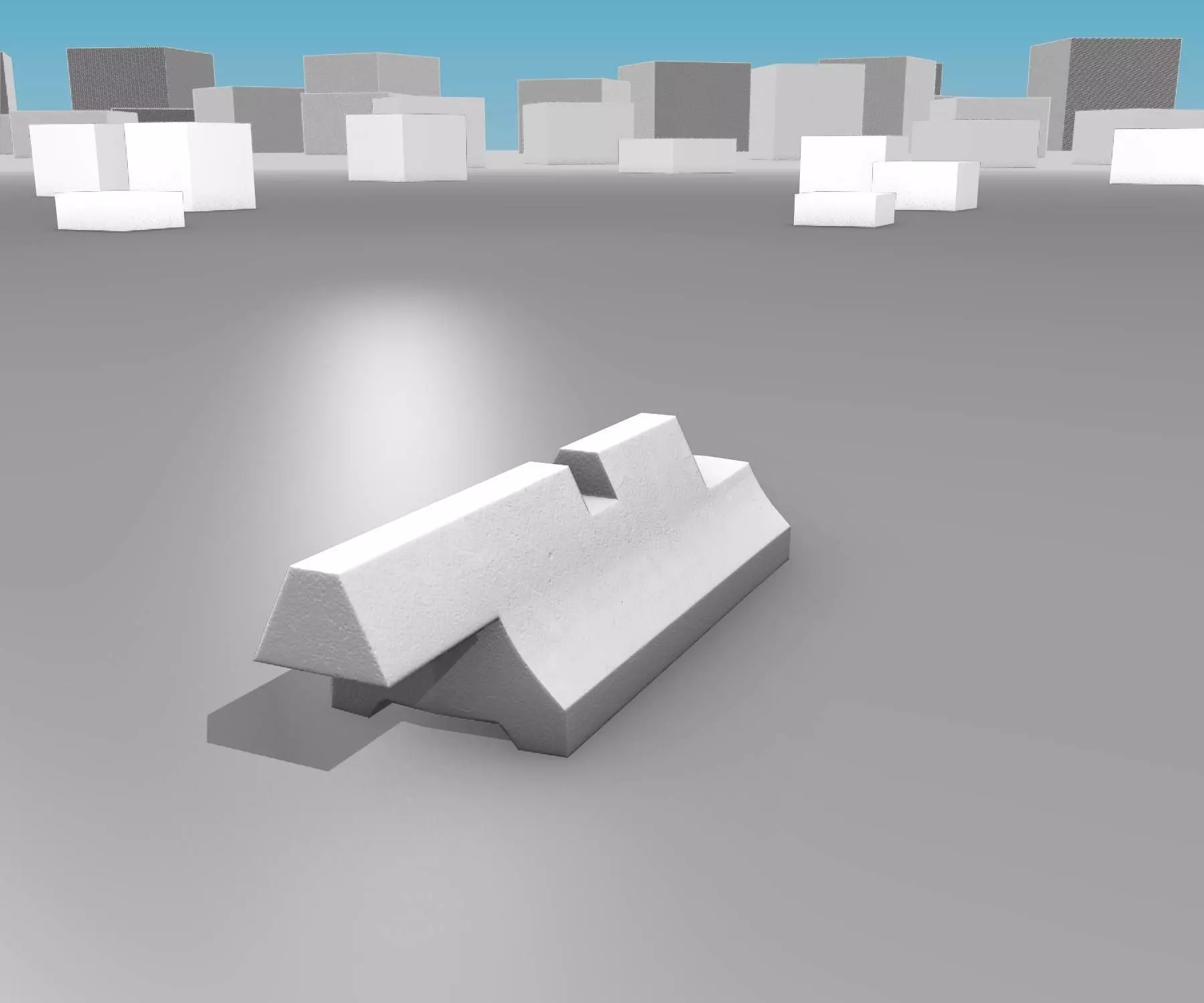 White and Red Road Traffic Barriers - Part 6 - Low-poly 3D model