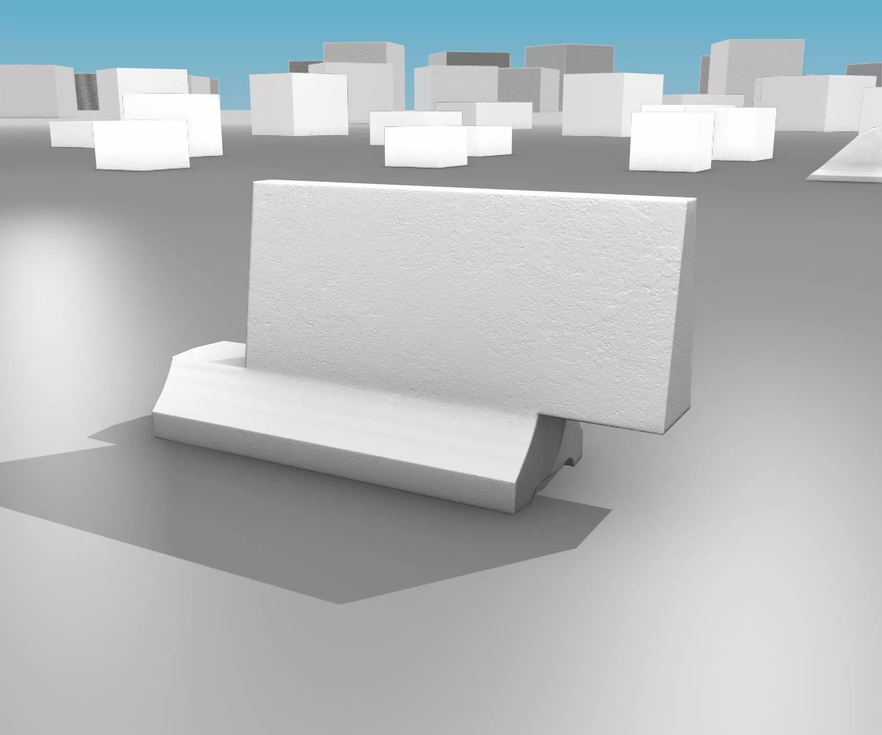 White and Red Road Traffic Barrier - Part 7 - Low-poly 3D model