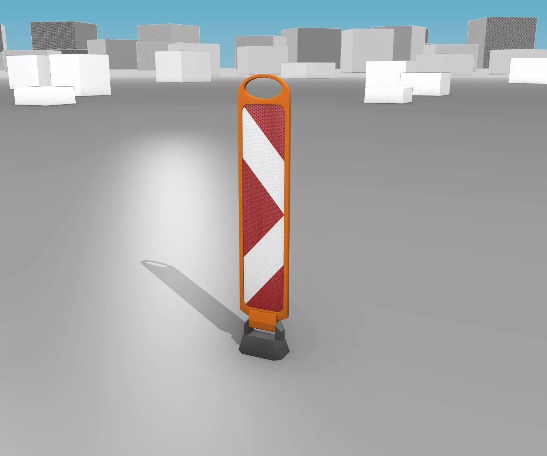 White and Red Road Traffic Barrier - Part 9- Low-poly 3D model