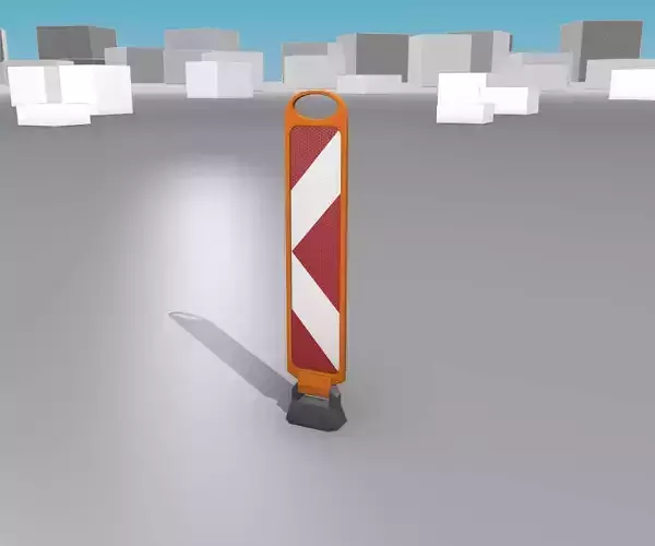 White and Red Road Traffic Barrier - Part 10 -  Low-poly 3D model