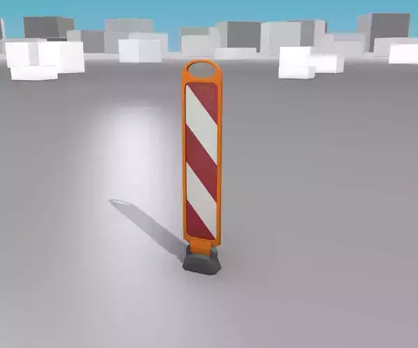 White and Red Road Traffic Barrier - Part 12 -  Low-poly 3D model