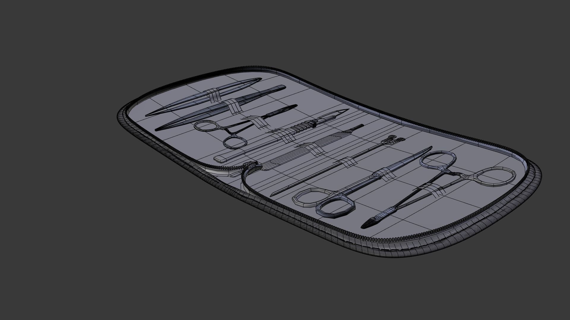 Suturing kit for surgery and desection   3D model_2