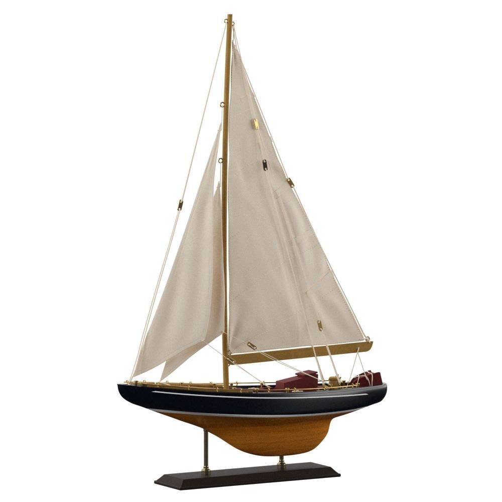 3DModel  Tall Wood and Canvas Ship Model 3D model_3