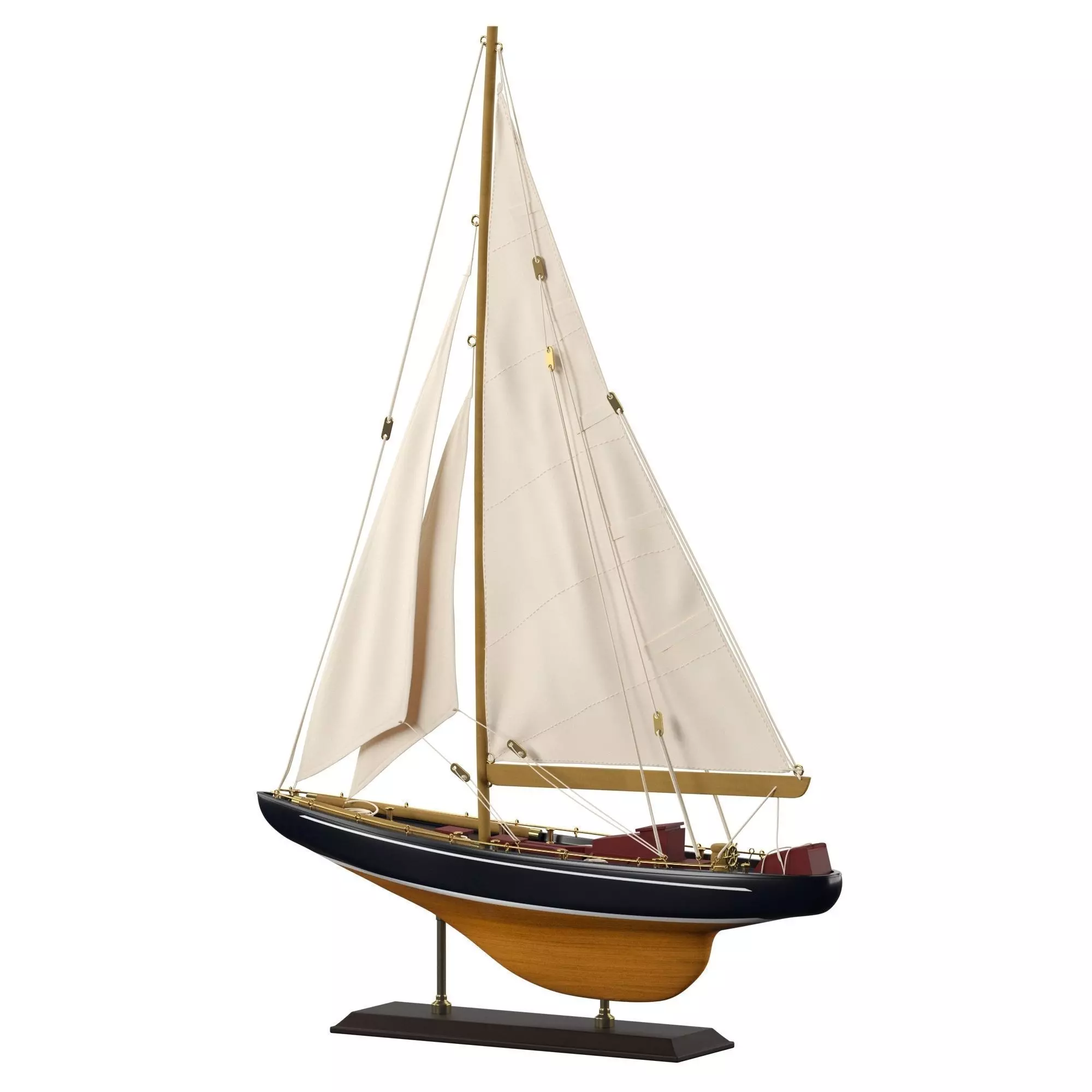 3DModel  Tall Wood and Canvas Ship Model 3D model_0