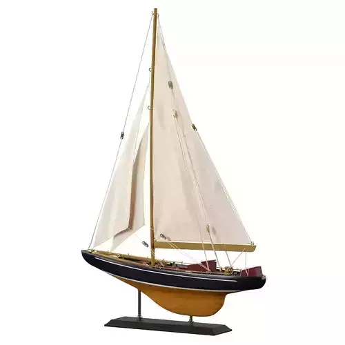 3DModel  Tall Wood and Canvas Ship Model