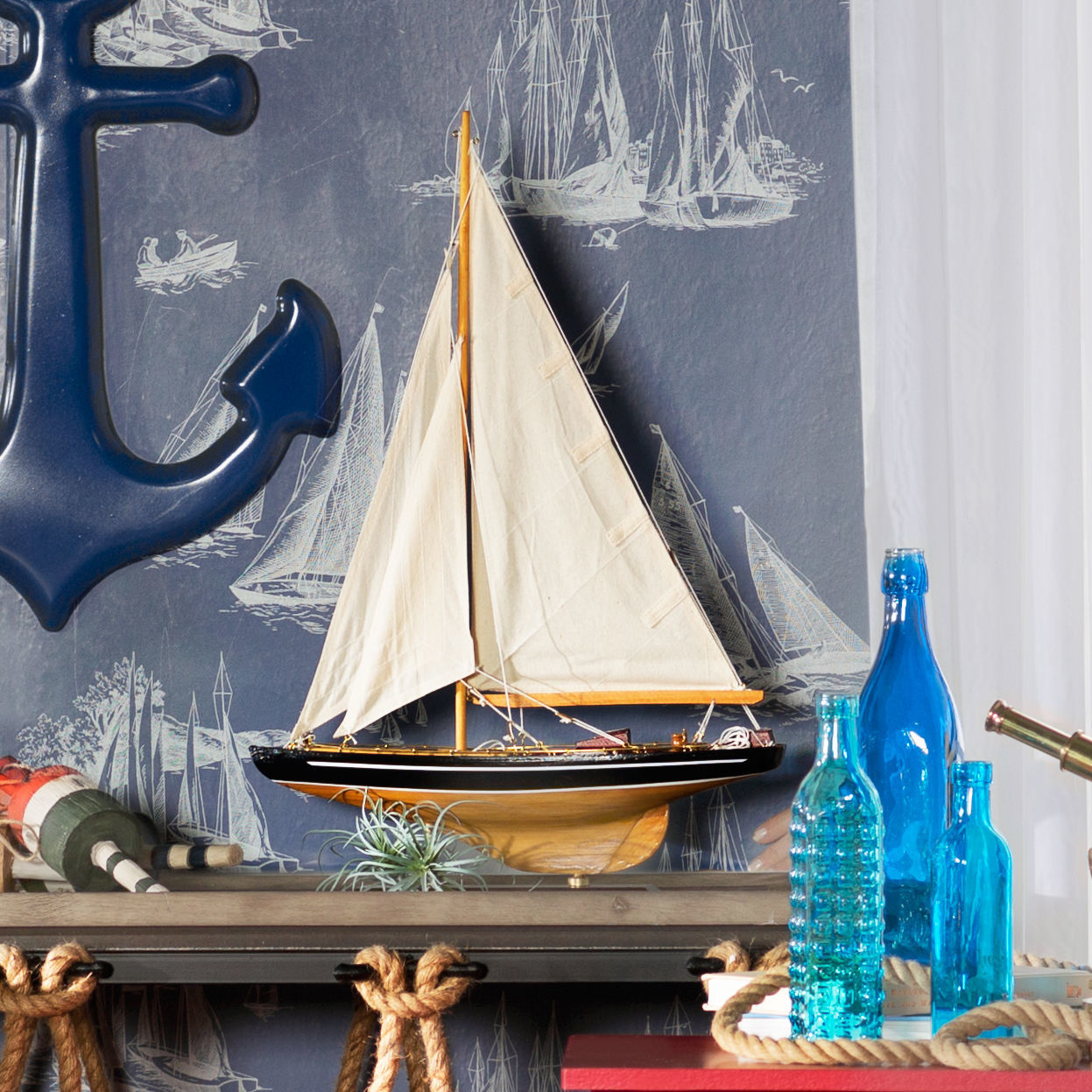 3DModel  Tall Wood and Canvas Ship Model 3D model_5