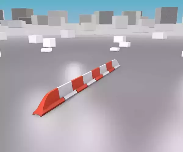 White and Red Road Traffic Barrier - Part 30 - Low-poly 3D model