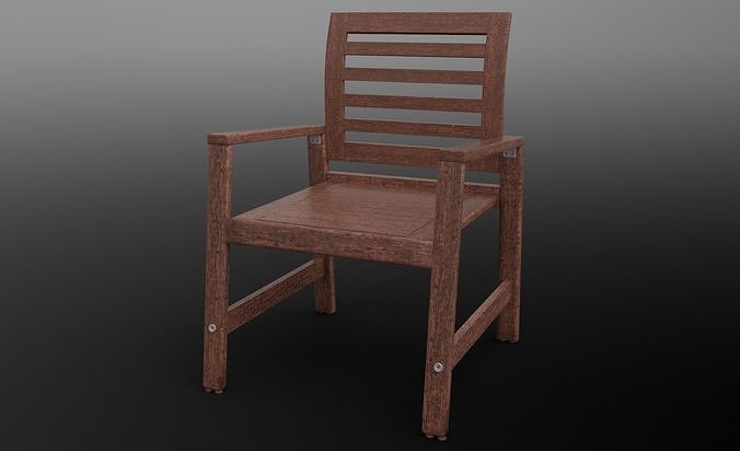 Armchair outdoor Low-poly 3D model