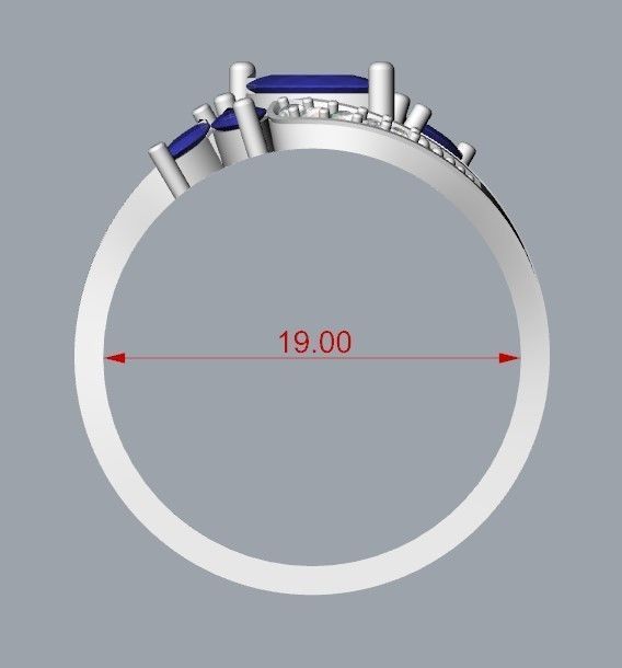 Design Women ring with gems and diamonds 3dm stl3D print model 3D print model_18